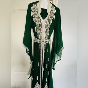 Heavily beaded Moroccan kaftan dress